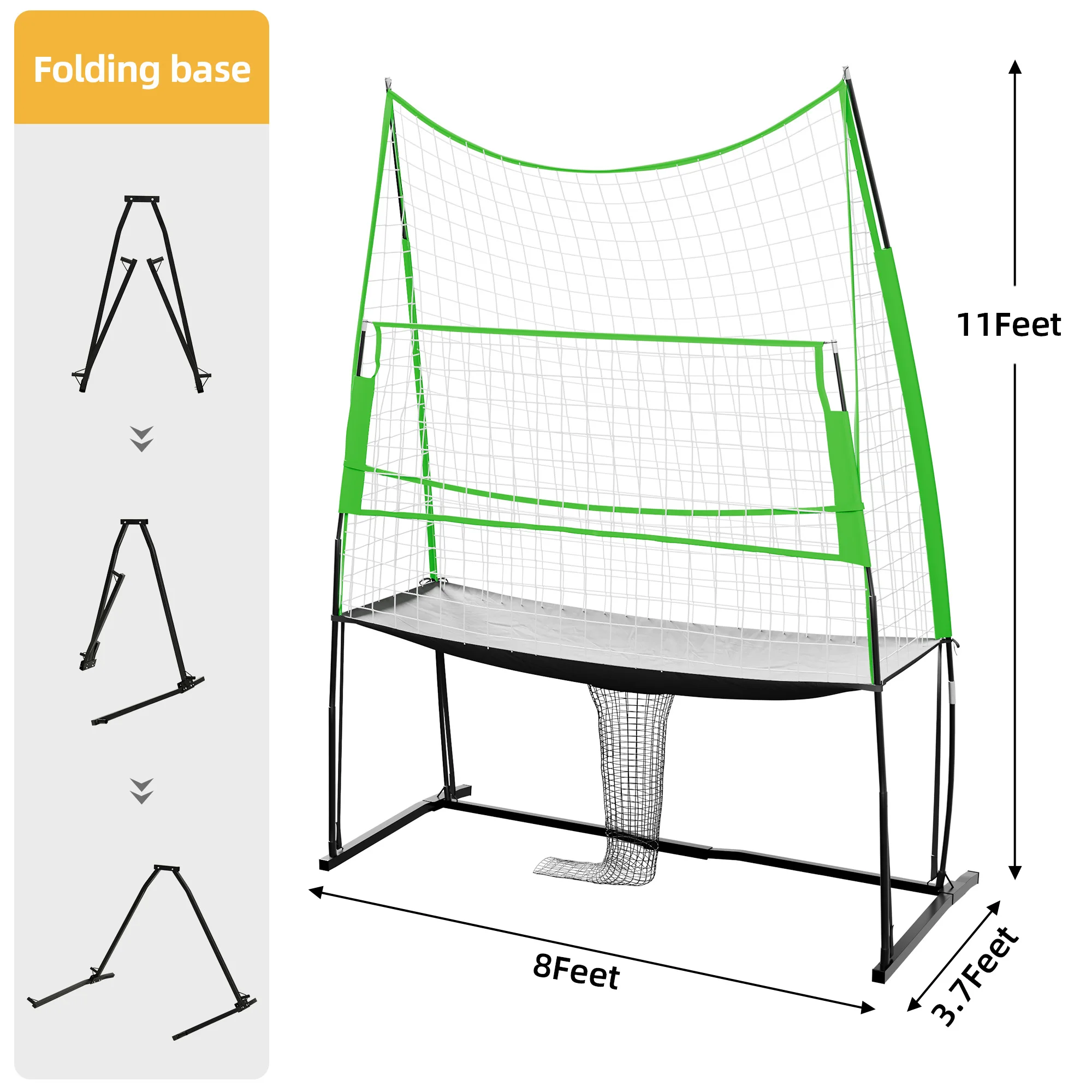 Adjustable Height Volleyball Practice Net Hitting Net for Backyard Training Tool
