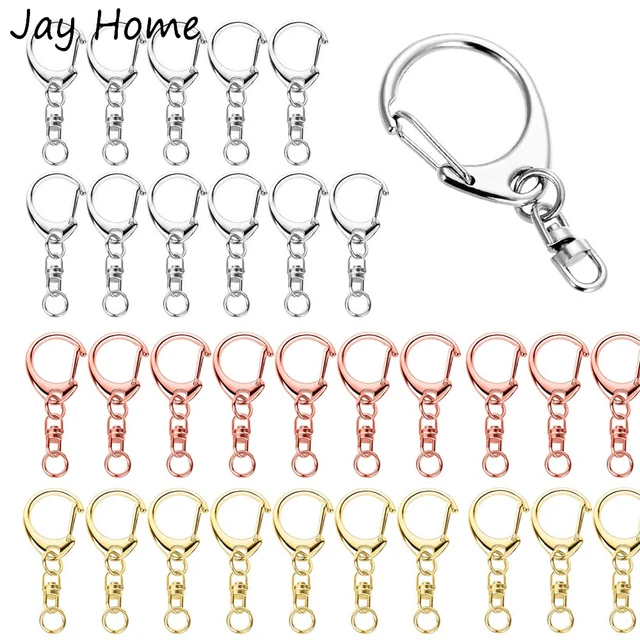 10PCS Keychain Clips Swivel Clasps Lanyard Snap Hook with Key