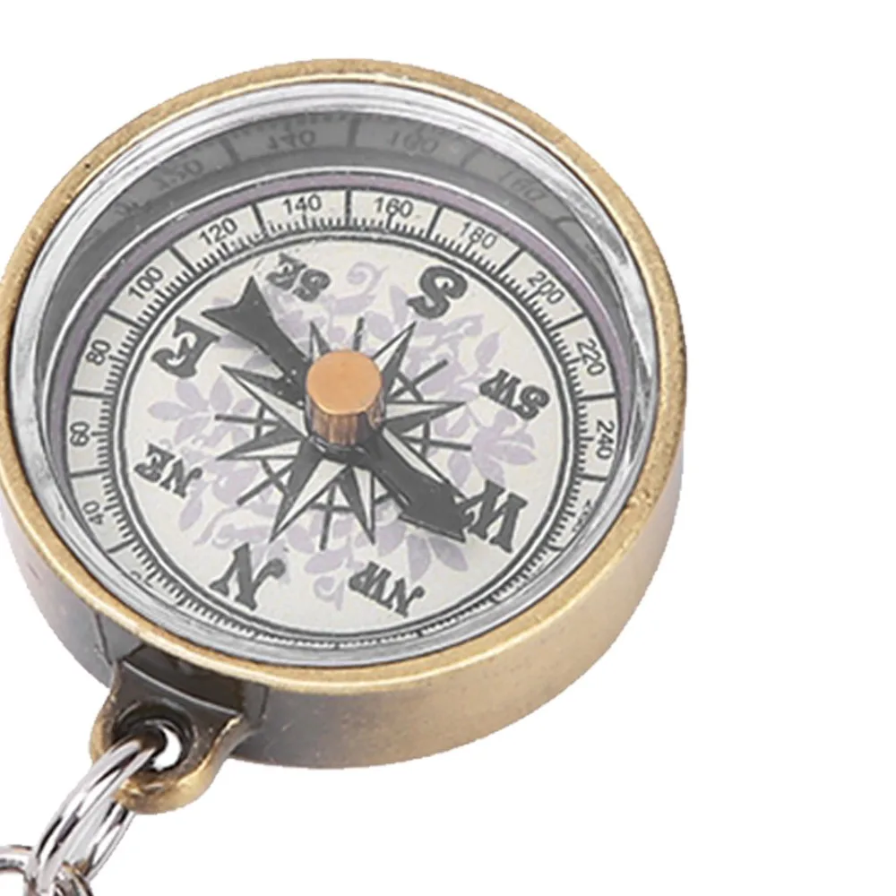 2PCS langlebiger Taschenkompass aus Zinklegierung, Mini-Kompaktkompass, Schlüsselanhänger, Vintage-Kompass, Outdoor-Navigation – Detail 8