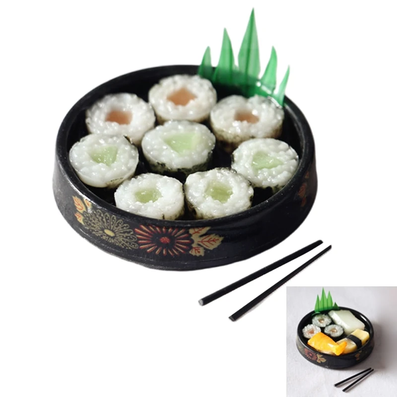 

4Pcs Scene Model Japanese Sushi Rice Food Miniature Kitchen Toy Plate Dollhouse Decor Children Christmas Present