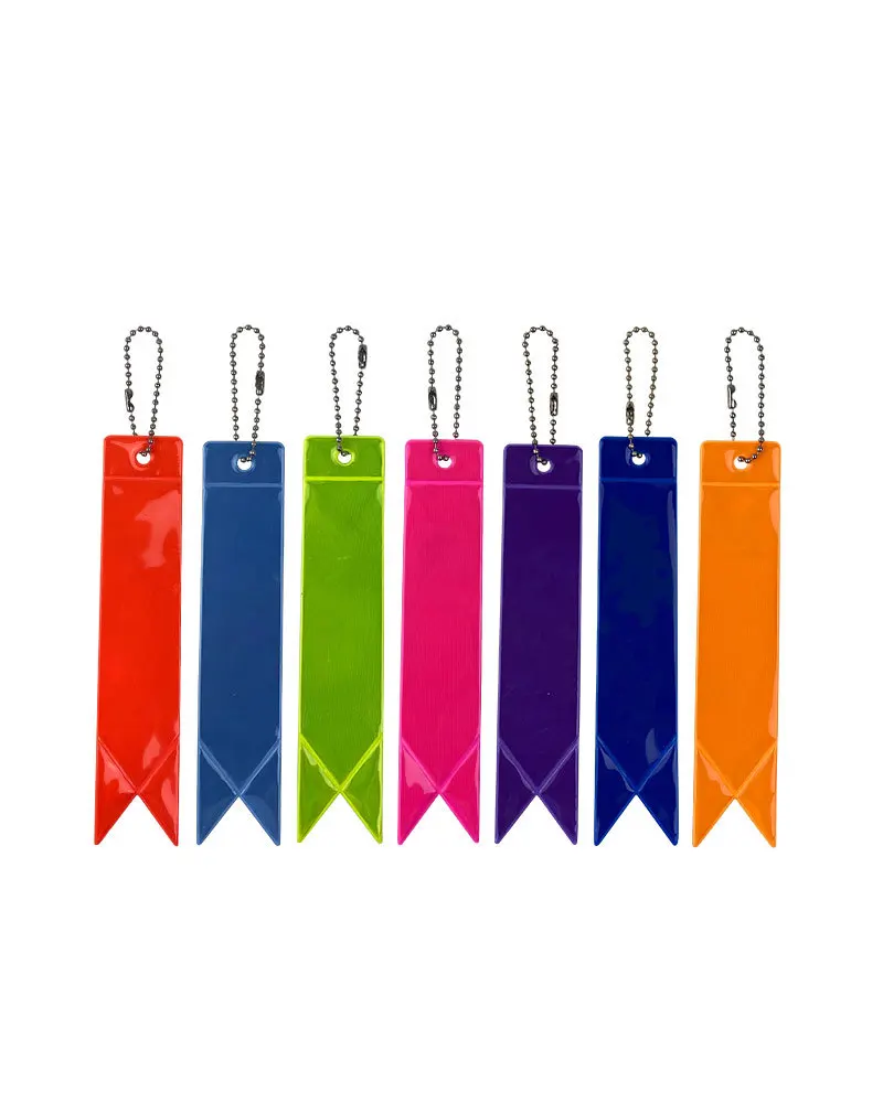 Reflective Keychain Bag Pendant High-gloss Night Reflector Ornaments Colorful Strip Marker Roadway Safety Accessories images - 6