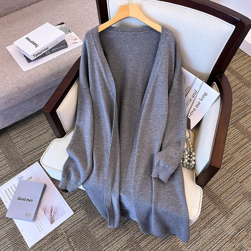 

100/150/175kg Large Women's Knitted Cardigans Coat Bust 150/160cm Thickened Long Cardigan Sweaters 6xl 7xl Cardigans Women