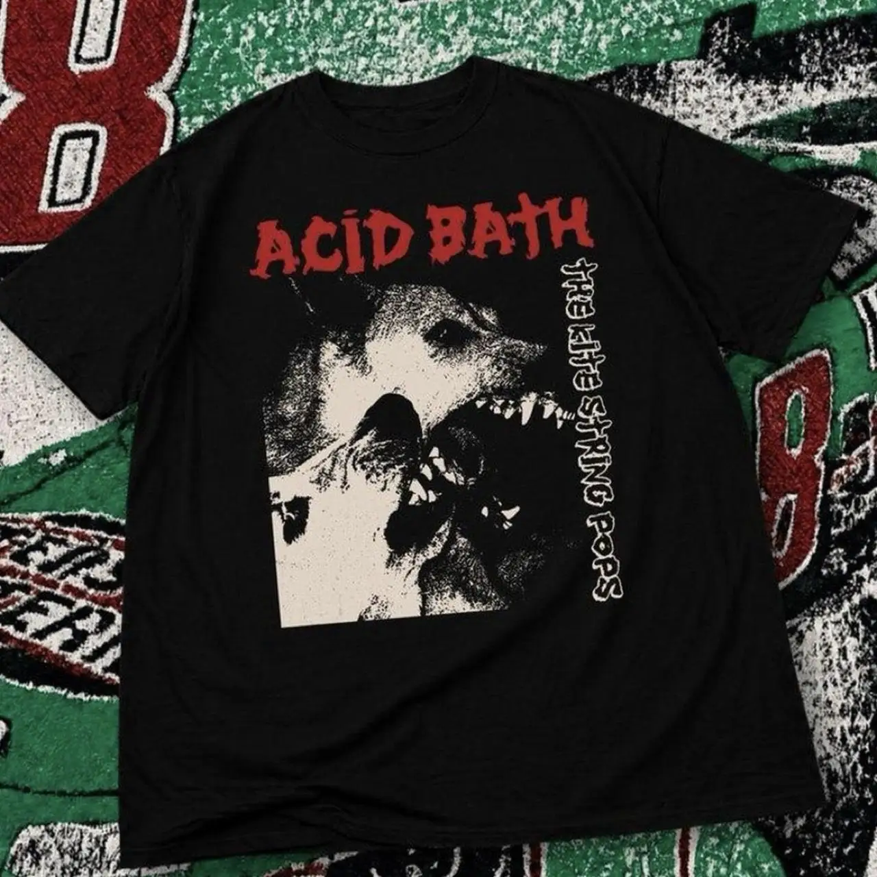 Acid Bath Schwarzes T-Shirt Neuauflage Metallic Film Merchandise Sommer Neu Damen Vintage Atmungsaktives T-Shirt Streetwear Oversized Loose
