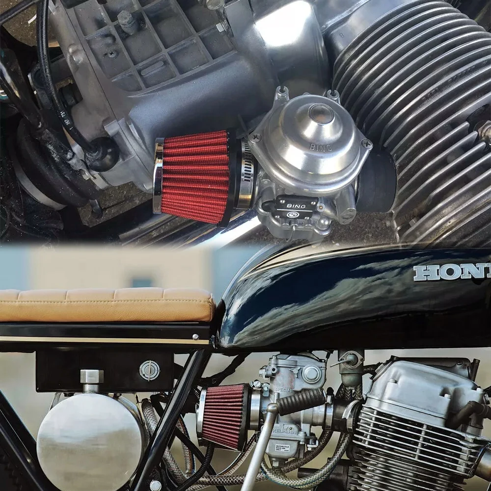 Motorcycle Exhaust Gas Filtration Air Filter High Flow Performance Car Air Intake Modification 51/55/60MM Small Caliber Intake