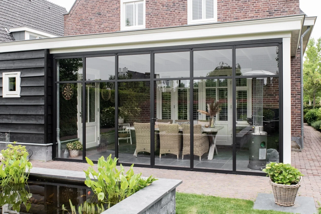 DN Villa Thermal Break Aluminum Glass Door Double Glazed Metal Narrow Frame Patio Bifold Door Accordion Type Folding