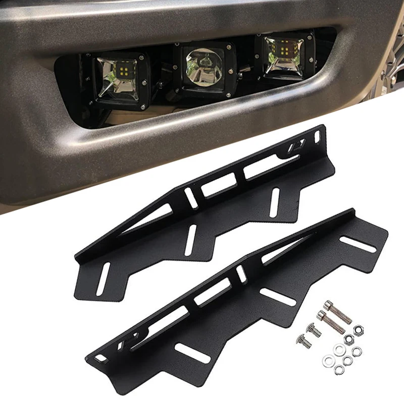 

Front Hidden Bumper LED Work Light Cube Pod Fog Light Mounting Brackets for Ford Raptor 2017 2018 2019 2020 2021