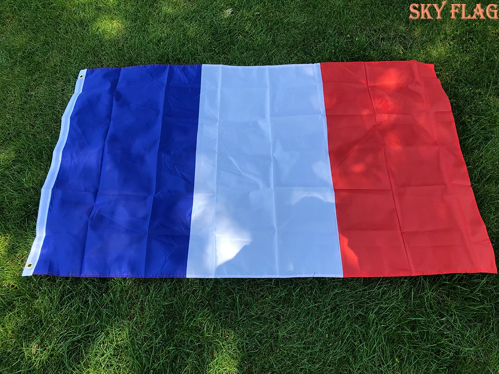 SKY flag Wholesale 100pcs France flag 60x90cm 90*150cm Hanging blue white red fra fr french Polyester Banner French flag