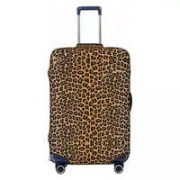 Custom Leopard Print Travel Luggage Cover Dust Proof Animal Skin Suitcase Cover Protector Fit 18-32 Inch 1