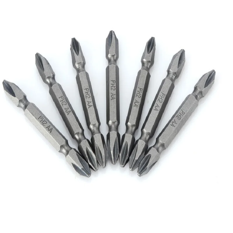PH2 65mm 경도 마그네틱 크로스 더블 헤드, 전동 드라이버 도구 액세서리 포함