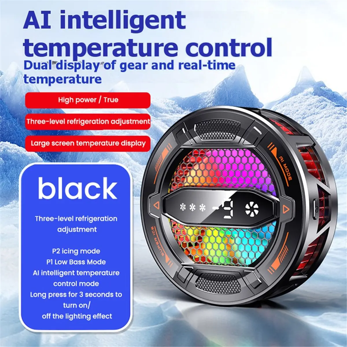 11·11COUPON 15W 휴대폰 쿨러 자기 반도체 냉각 라디에이터 AI 지능형 냉동 냉각기(범용)