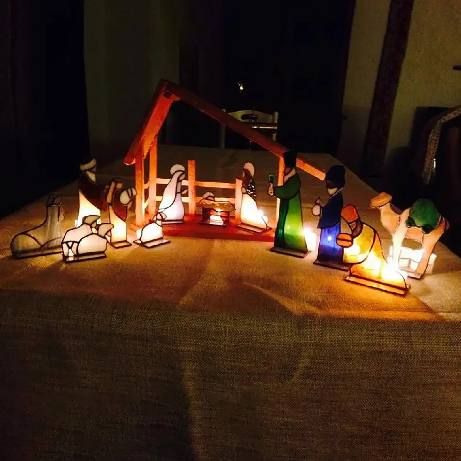 Chirstmas Scenes Of The Birth Of Jesus Nativity Set Xmas Creative Gifts Nativity Scene Outdoor Festival Ornament Art Decorations