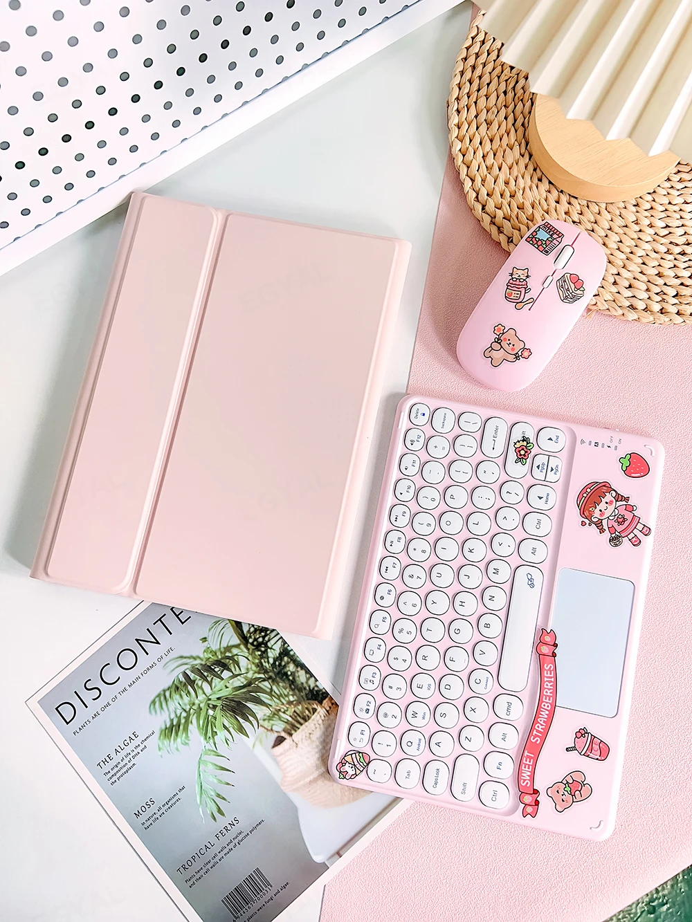 Enhanced Wireless Bluetooth Keyboard and Mouse with Tablet Case and Pencil Cover