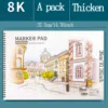 Marker pen dedicated drawing book, thickened painting book, student doodling art book 6