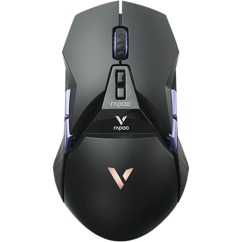 Rapoo-VT950PRO Mouse óptico ergonômico sem fio ou com fio 2.4GHz, 26000DPI RGB Gaming Mouse, Sensor PAW3395, Suporte a carregamento sem fio Qi