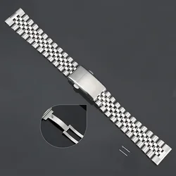 Premium Stainless Steel Watch Band with Folding Buckle - Universal Fit Wrist Bracelet - 22mm (Silver SX1)