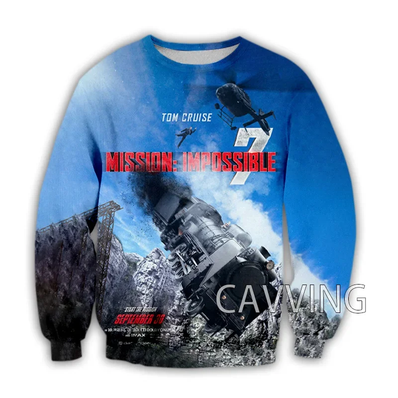 

New Fashion Women/Men's 3D Print Mission：Impossible 7 Movie Crewneck Sweatshirts Harajuku Styles Tops Long Sleeve Sweatshirts