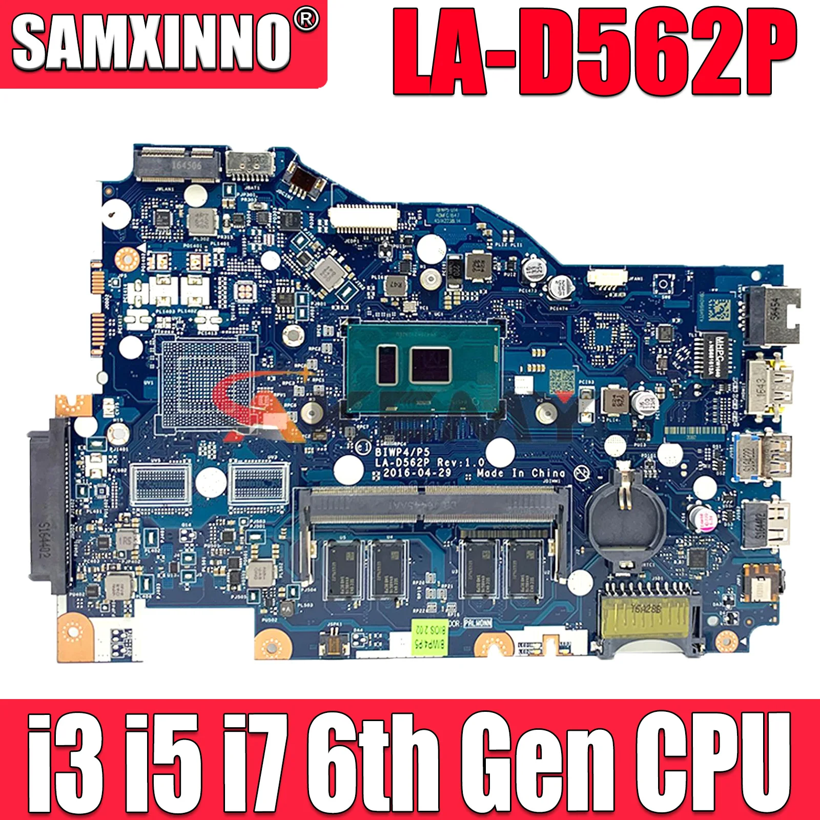 

LA-D562P motherboard For Lenovo Ideapad TianYi 310-15IKB 110-15ISK Laptop Motherboard Mainboard 4405U I3 I5 I7 6th Gen CPU 4GB