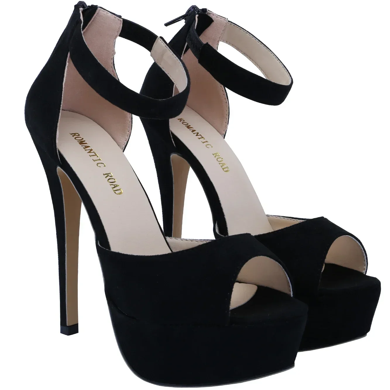 Summer Sexy Pumps Women Platform Sandals Zipper Strap Stripper Pole Dance High Heels Peep Toe Stilettos Lady Party Wedding Shoes women sandals women high heels wedge sandals
