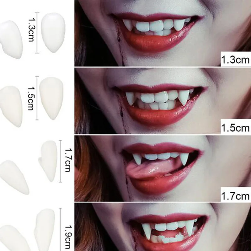 1 Pair Vampire Teeth Fangs Dentures Props Halloween Costume Props False
