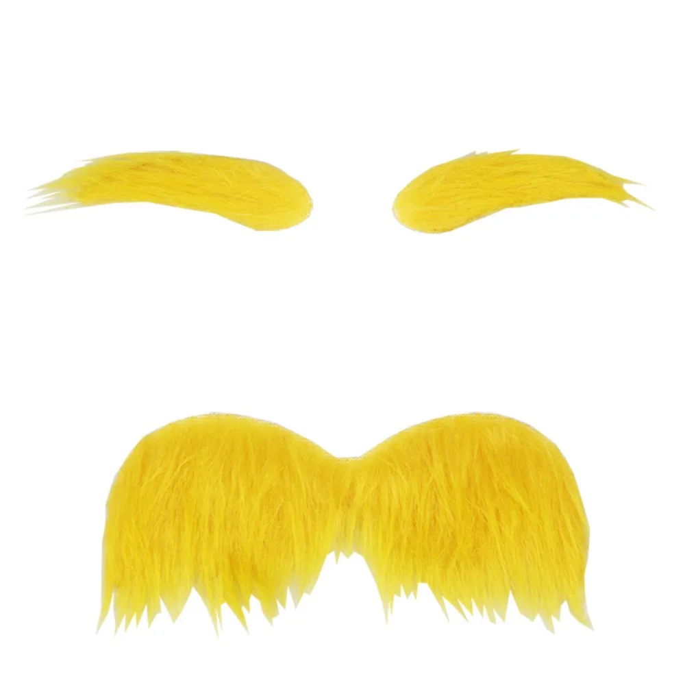 Party Masks Yellow Mustache Eyebrows Set Fake
