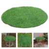 Manhole Cover Decoration Lawn Table Placemats Fake Grass Turf Dining Accessories Circle Rug 4
