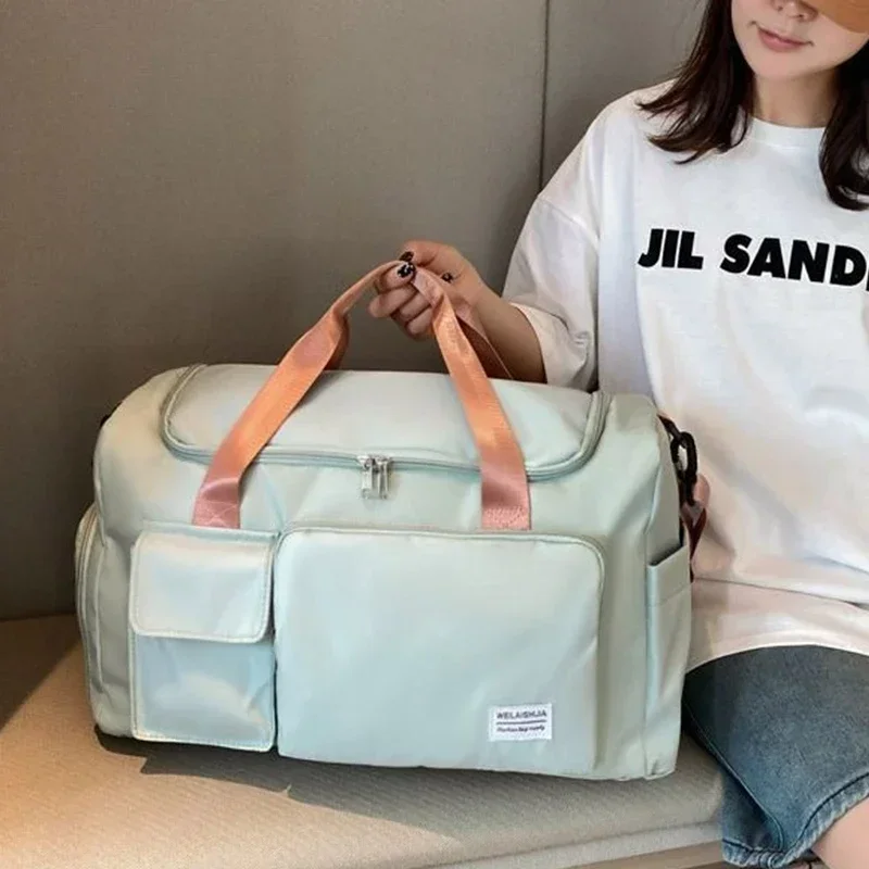 Women Fitness Gym Bags Wet Dry Separate Training Swimming Carry On Travel Luggage Shoulder Bag Weekender Overnight Duffle Bag 3