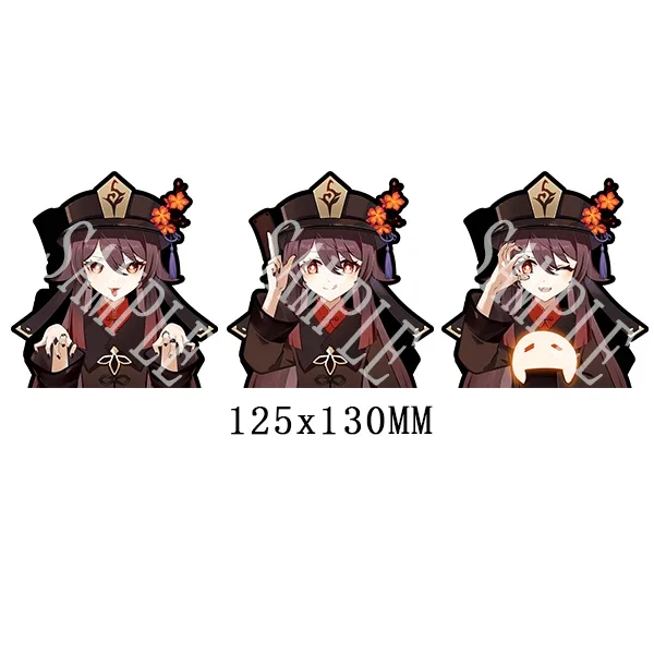 Genshin Impact Hu Tao Motion Stickers Peeker Sticker Waterproof Decals for Cars,Laptop,Suitcase,Refrigerator,Etc Creative Gift