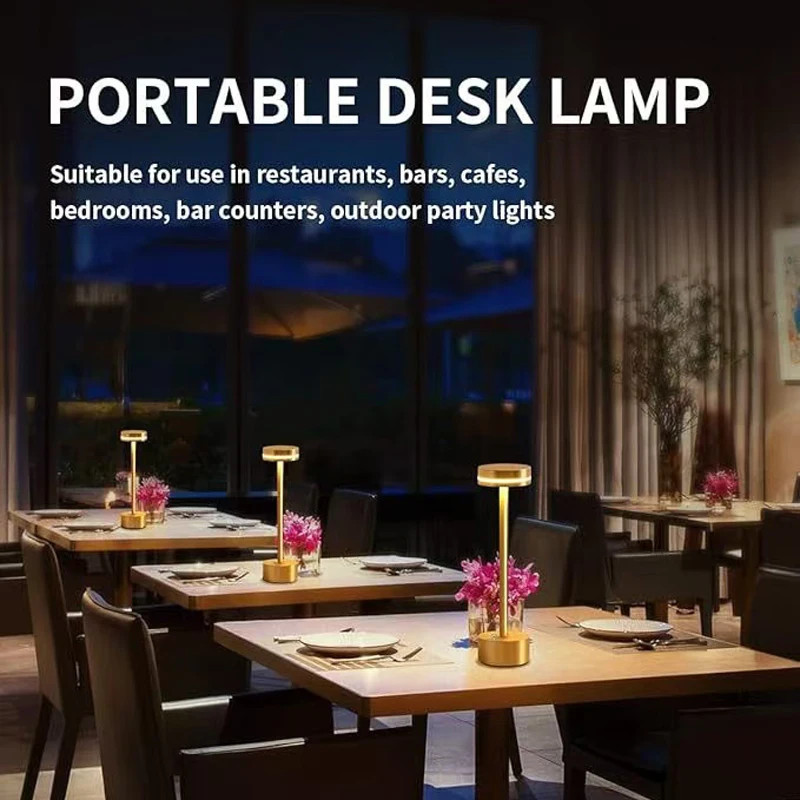 American I-Shaped Desk Lamp Bedside Bar Bedroom USB Charging Decorative Desk Lamp Touch Atmosphere Portable Night Light