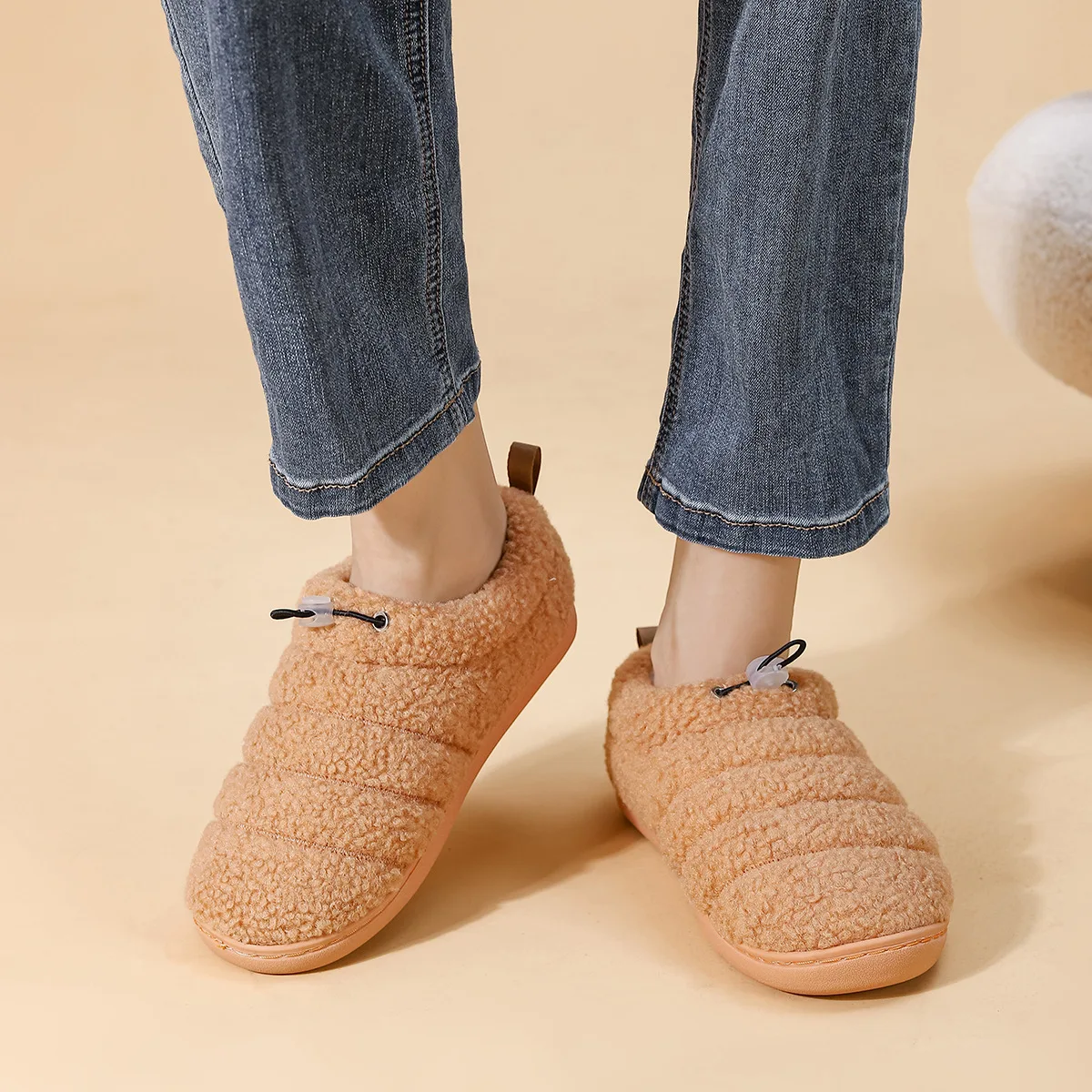 Winter Warm Shoes For Woman Men Soft Plush Anti-slip Couples Indoor Home Floor Slippers Solid Color Mum Dad Footwear