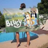 Cartoon B-Blueys Anime Beach Swimming Towel Soft Absorbent Washcloth Children's Gifts For Kids Travel Camping Gym 3