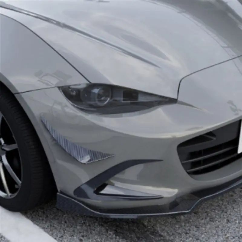 QM-카 프론트 범퍼 사이드 스플리터 스포일러 안개등 사이드 스포일러 트림 마쯔다 미아타 MX-5 ND 2016+ 글로시 블랙