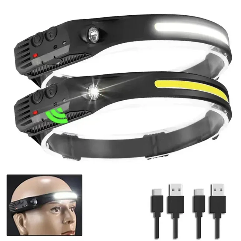 

Headlamp Rechargeable USB Super Bright Headlamp Flashlight Waterproof Headlights for Hunting Camping