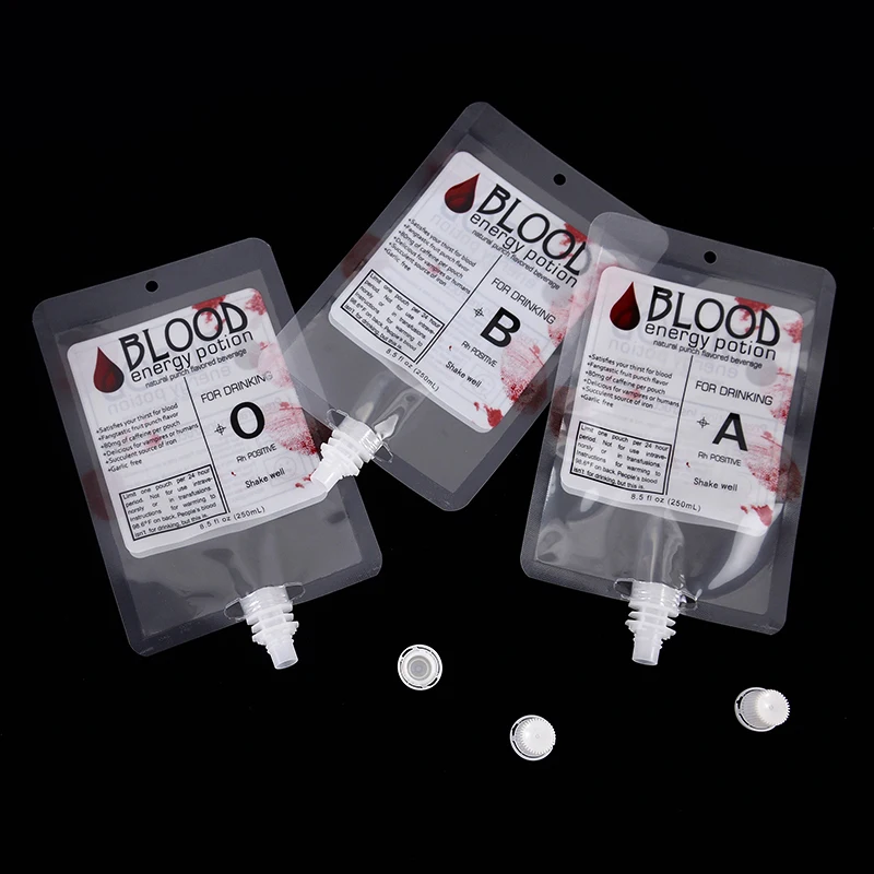 5/10pcs 250ml Halloween Blut beutel PVC Getränke Alkohol Beutel Taschen Vampir Cosplay Requisiten Horror Halloween Party Dekoration liefert – Detail 10