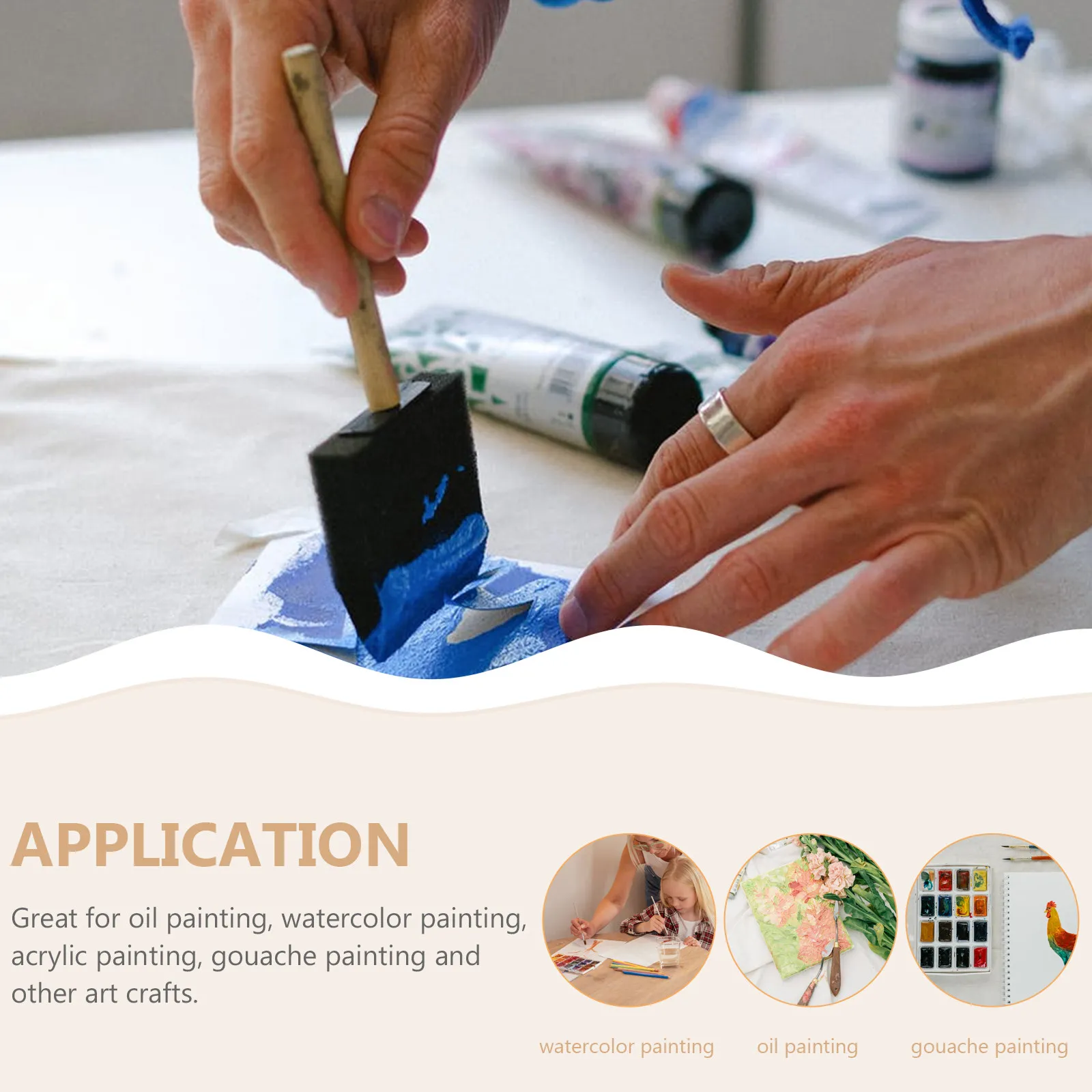 16Pcs 휴대용 스폰지 브러쉬 그림 도구 창의적인 DIY 스폰지 키트 그리기 낙서 그림 용품