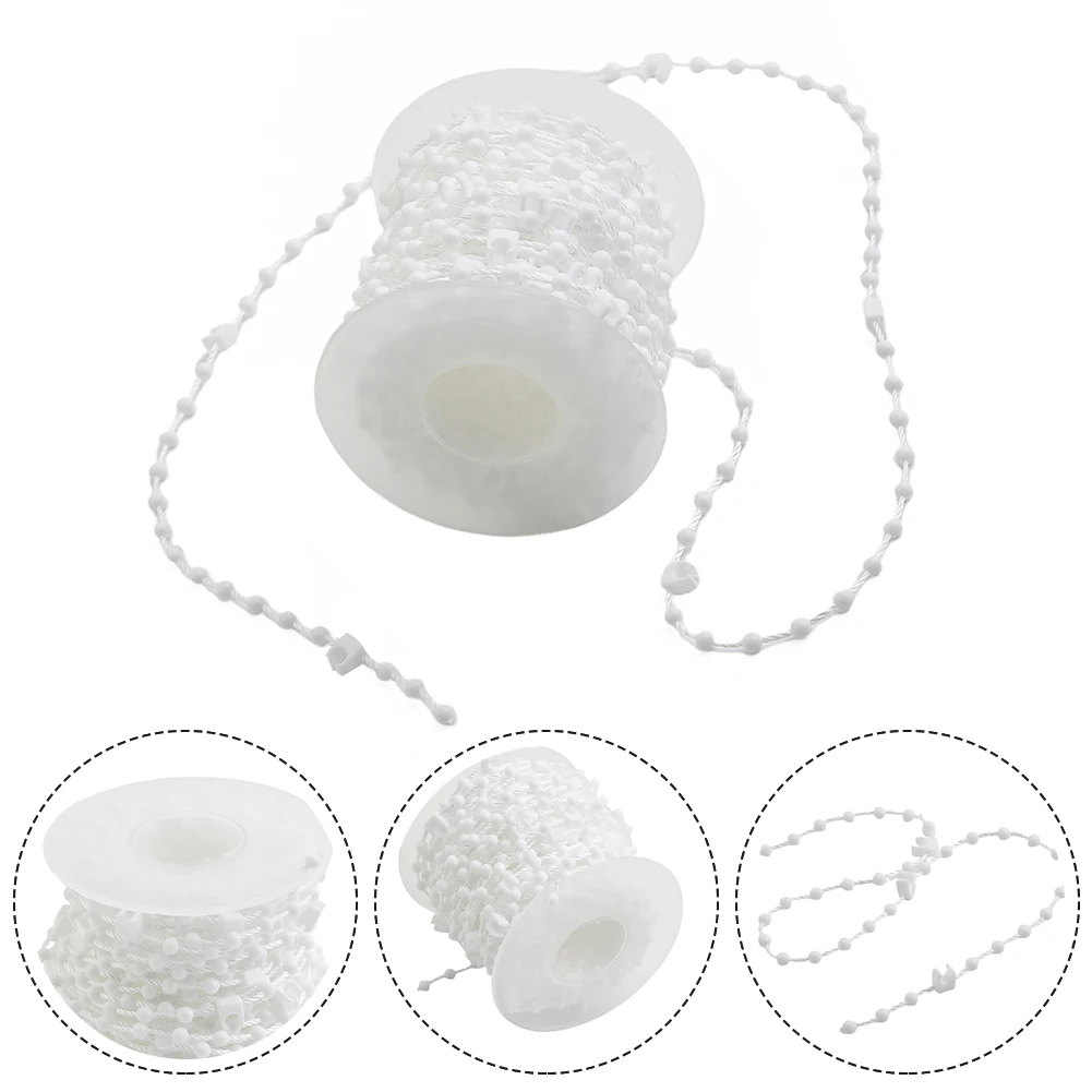 10M Kunststoff Weiß Jalousien Perlen Kette Schnur Vertikale Blind Boden Kette Link Perlen Schnur Verbinden Clip Stecker 89mm – Detail 8