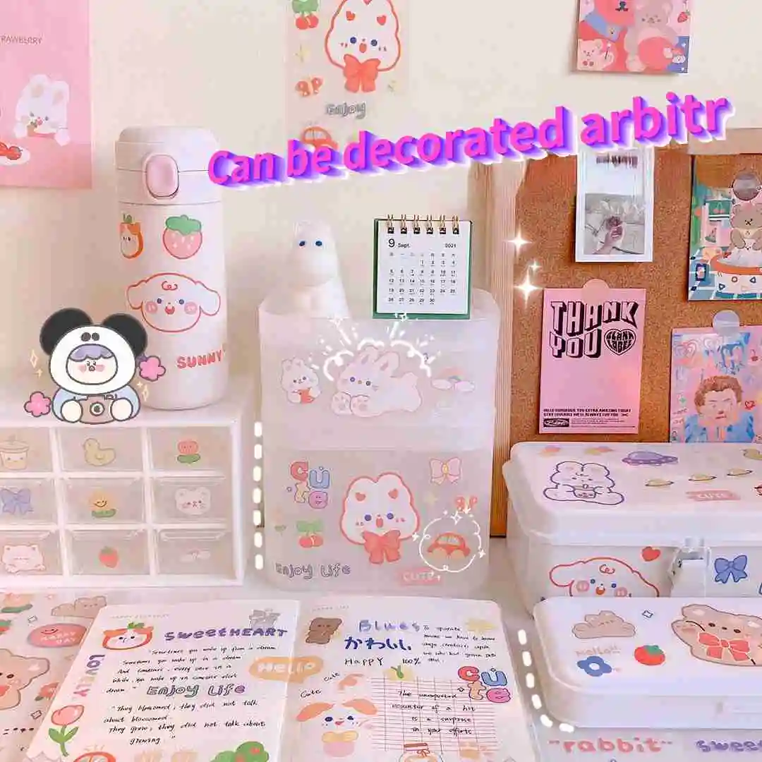Original Cartoon Sticker Transparent PVC Hand Account Sticker Cute Thermos Cup Seamless Waterproof Water Cup Decoration cartoon nail stickers
