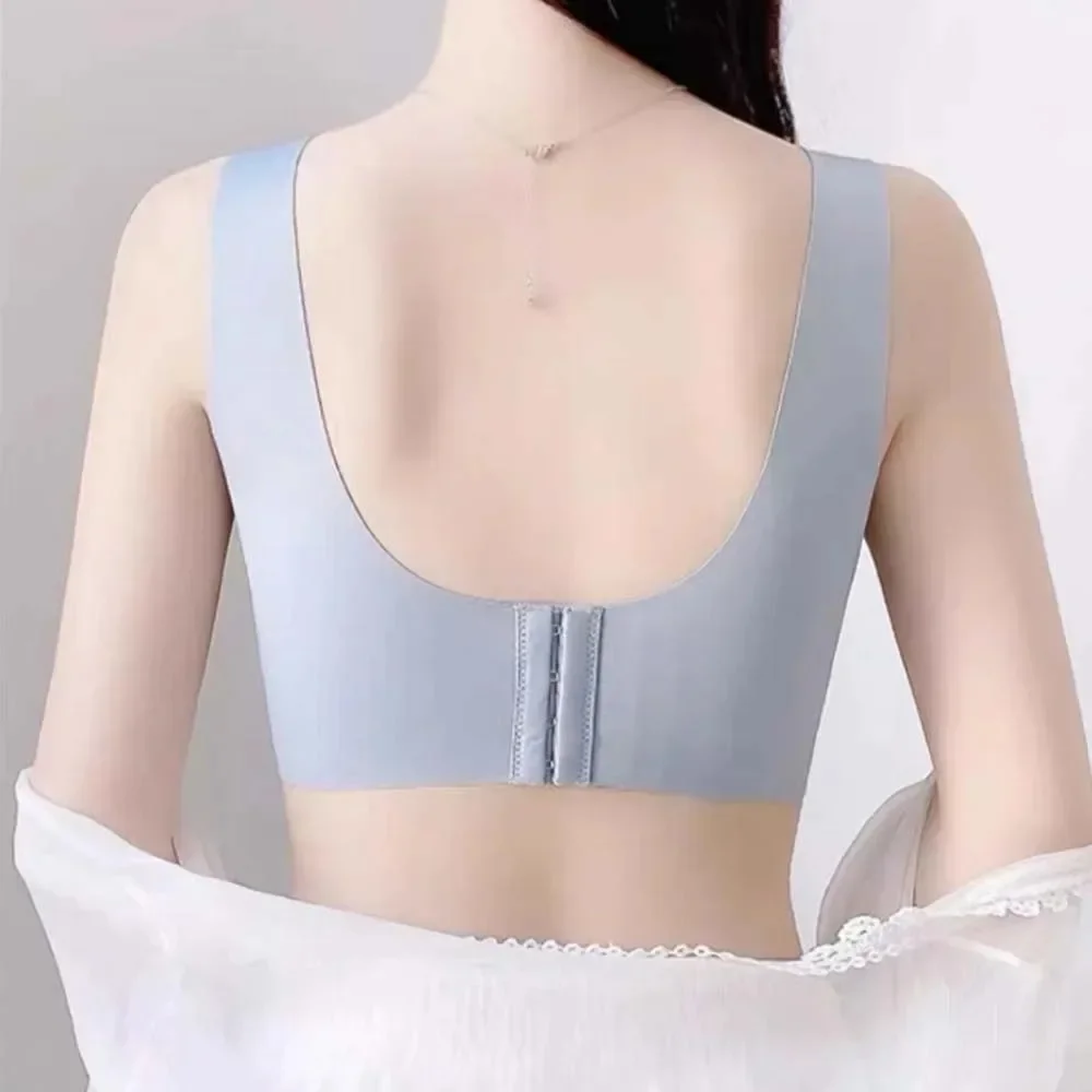 Women Lingerie Bra Women Seamless Ice Silk Bra Removable Chest Pad Lifting Bralette Underwear No Steel Ring Breathable Push Up Yoga Vest Bras