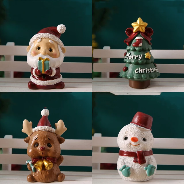 Christmas Cute Animal Decorations Office Desktop Car Interior Dashboard  Ornament Room Santa Tree Gift Mini Model Figure Figurine - AliExpress
