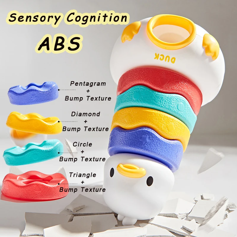 Children Stacking Montessori Sensory Toys Color Shape Sorting Matching Puzzle Games Fine Motor Skills Learning Educational Toys