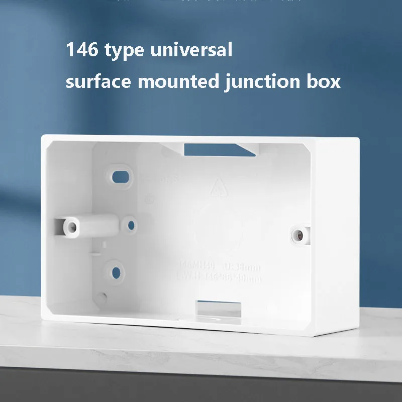 Wall Surface Mounted Junction Box, 146mm x 86mm, for Switch and Outlet Installation