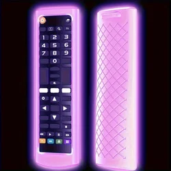 Luminous Silicone Remote Cover - Durable, Non-Slip Grip Protector Case - Stylish TV Accessory (PURPLE)