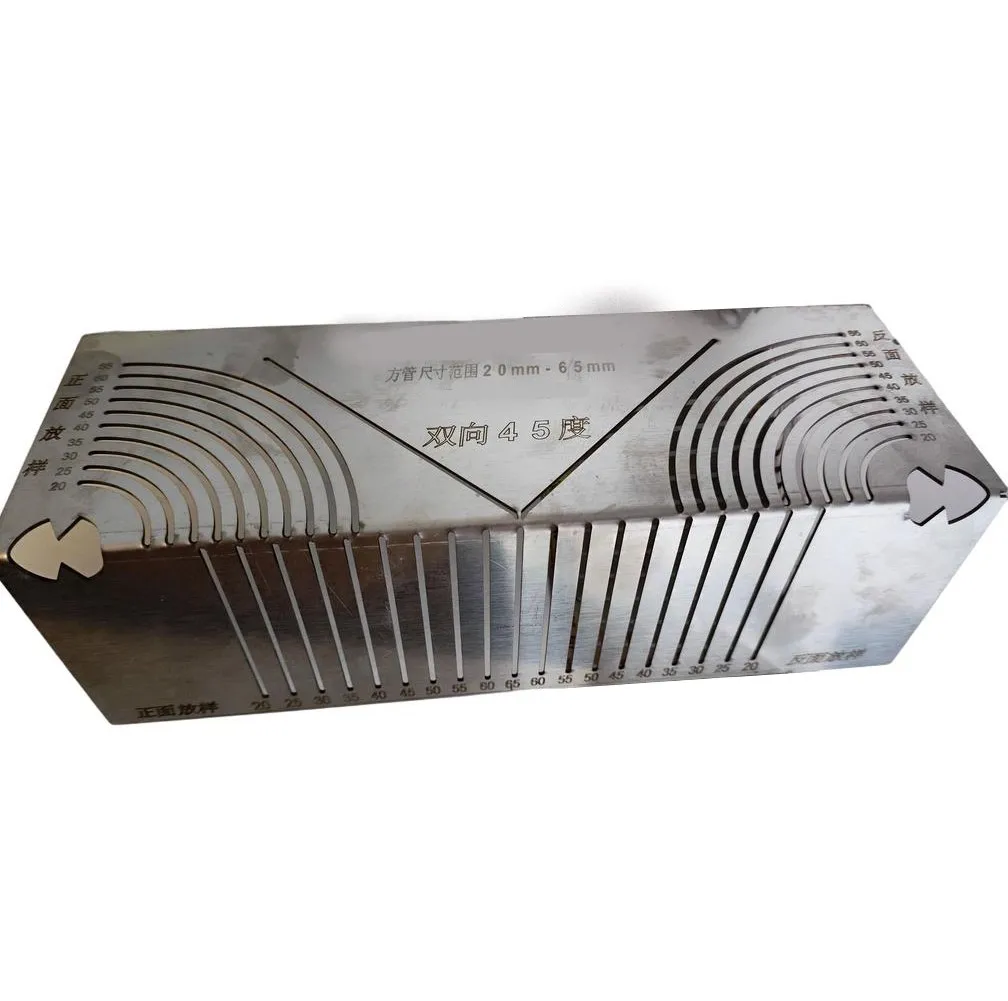 Square Tube Rounded Corner Drawing Ruler Multifunctional Drawing Tool 45 Degree Angle Carpenter's Layout Gauge 1pc