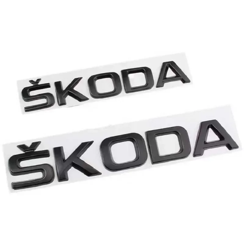 

Car Trunk Letters Emblem Logo For Skoda FABIA KAMIQ KAROQ KODIAQ OCTAVIA RAPID SUPERB YETI Sticker Front Rear Badge Glossy Black