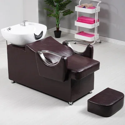 Salon Shampoo Bed Ceramic Basin Hair Salon Reclining Flushing Comfortable Barber Shop Dedicated 5
