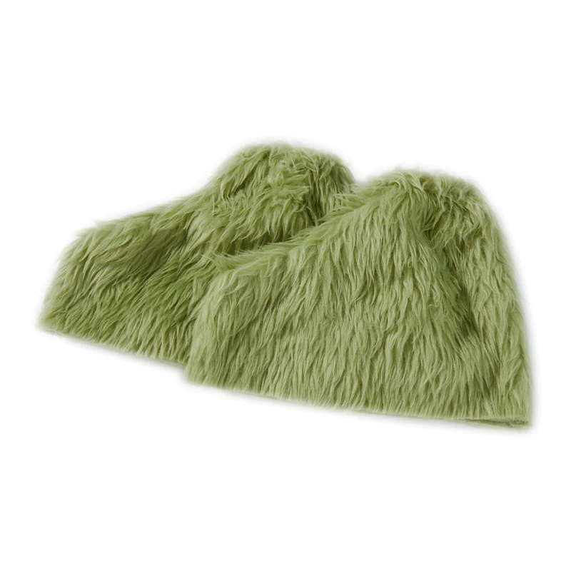 Christmas Grinch Costume Furry Santa Suit Christmas 5Pcs Costume Set Christmas Cosplay Santa Outfit