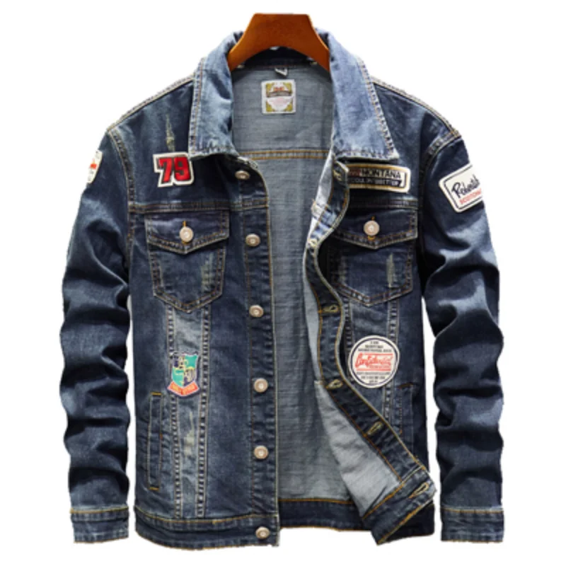 

Jackets Men Original Spring Jean Jackets Patchwork Streetwear Stylish Hip Hop Denim Jacket Men Street Wear
