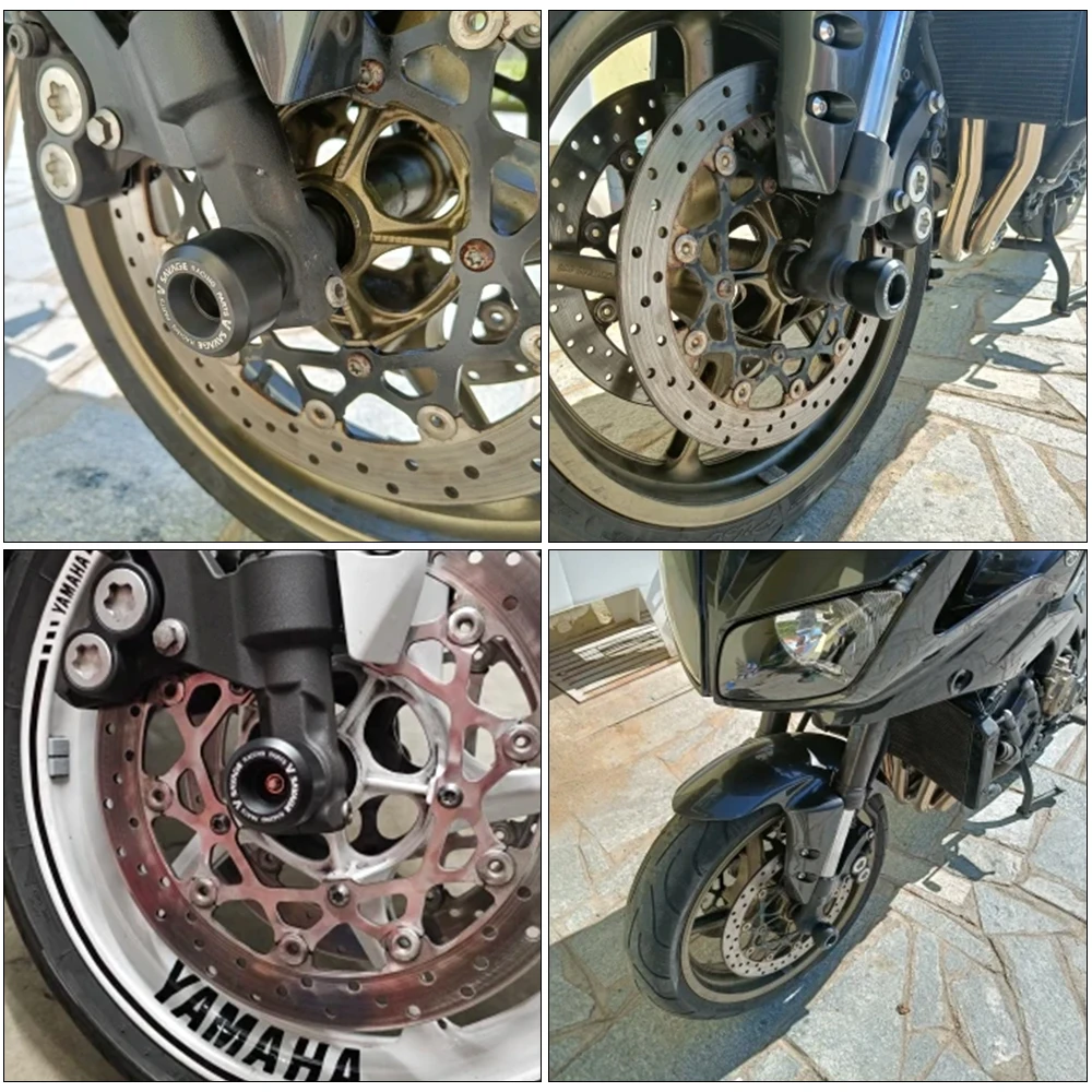 YAMAHA FZ1 FZ6 FZ8 N/S Fazer XJR 1300 TDM900 Bulldog 1100 XT1200Z 오토바이 전륜 포크 액슬 슬라이더 충돌 방지 장치