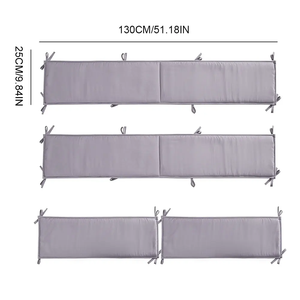 4Pcs Breathable Mesh Liner Anti-Collision Breathable Cushioned Pads Baby Bed Bumpers for Sides Padded Covers
