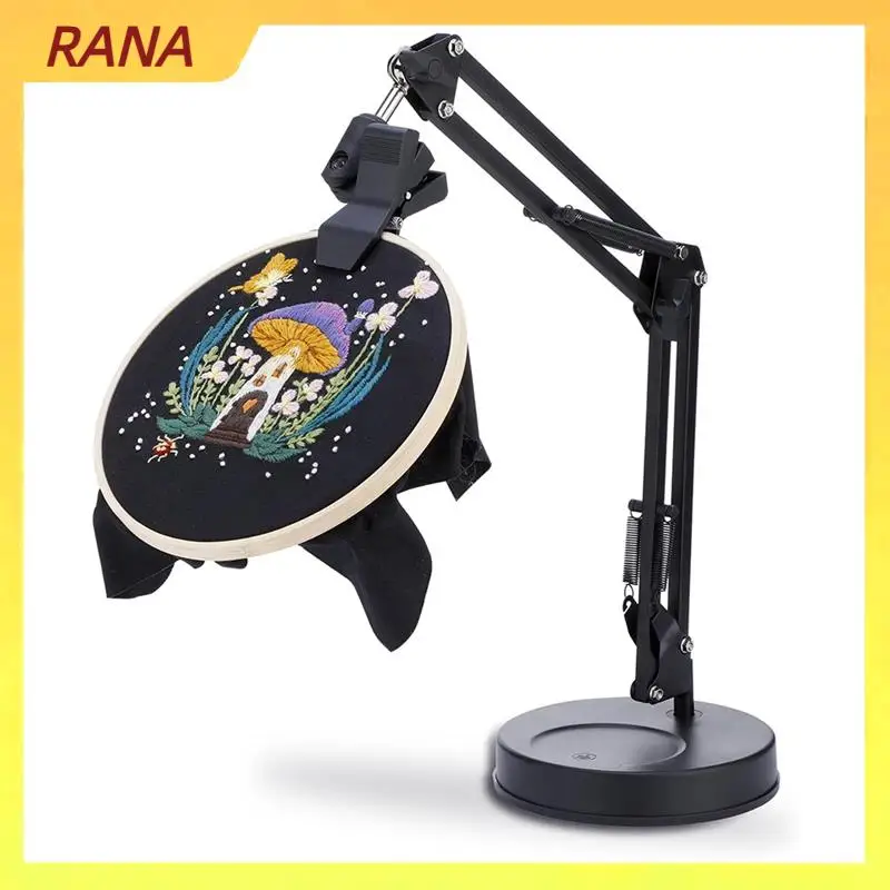 RANA Embroidery Hoop Stand, Adjustable Embroidery Hoop Stand, Foldable Metal 360 Degree Rotation