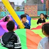 Multi Person Interaction Outdoor Toy Whack-a-mole Rainbow Umbrella Parachute Game Rainbow Umbrella Parachute Children Toys 6